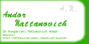 andor mattanovich business card